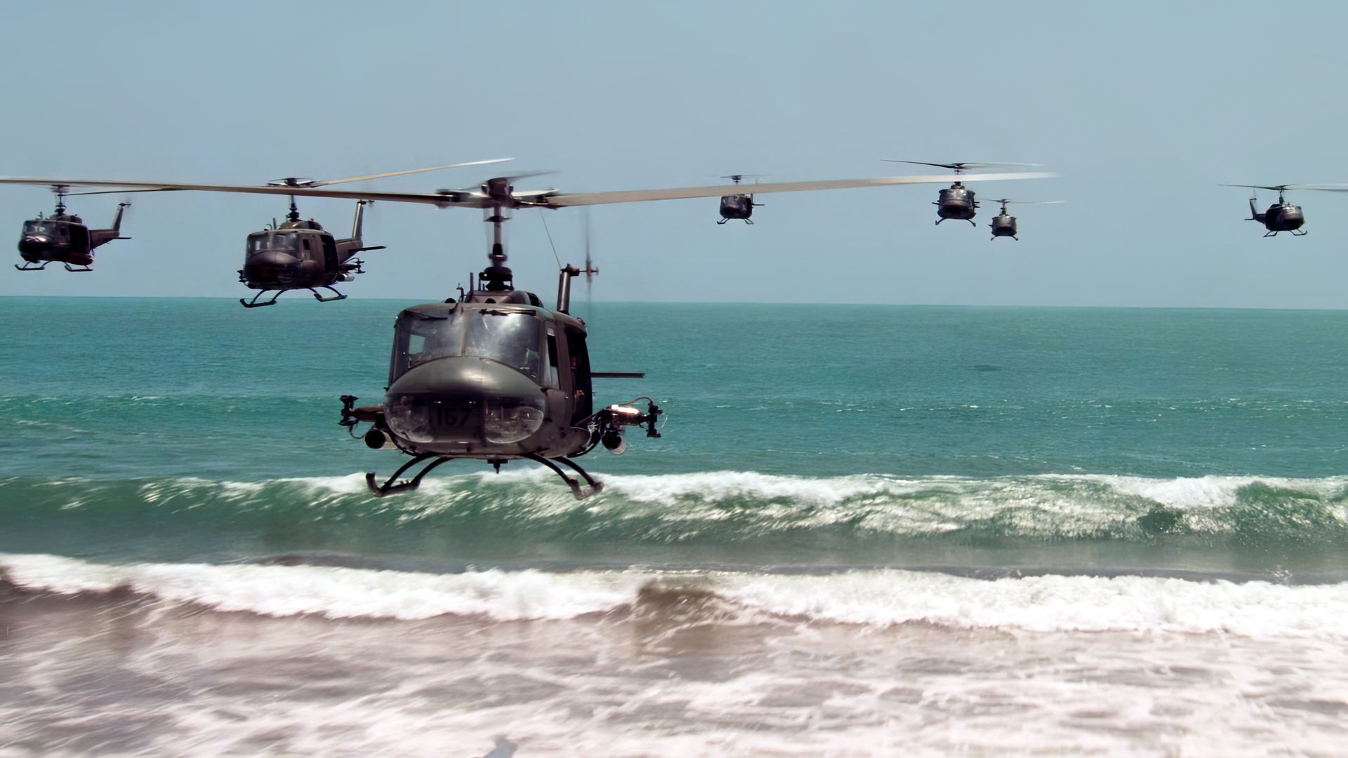 军事天地,直升机,海洋,海浪,机群