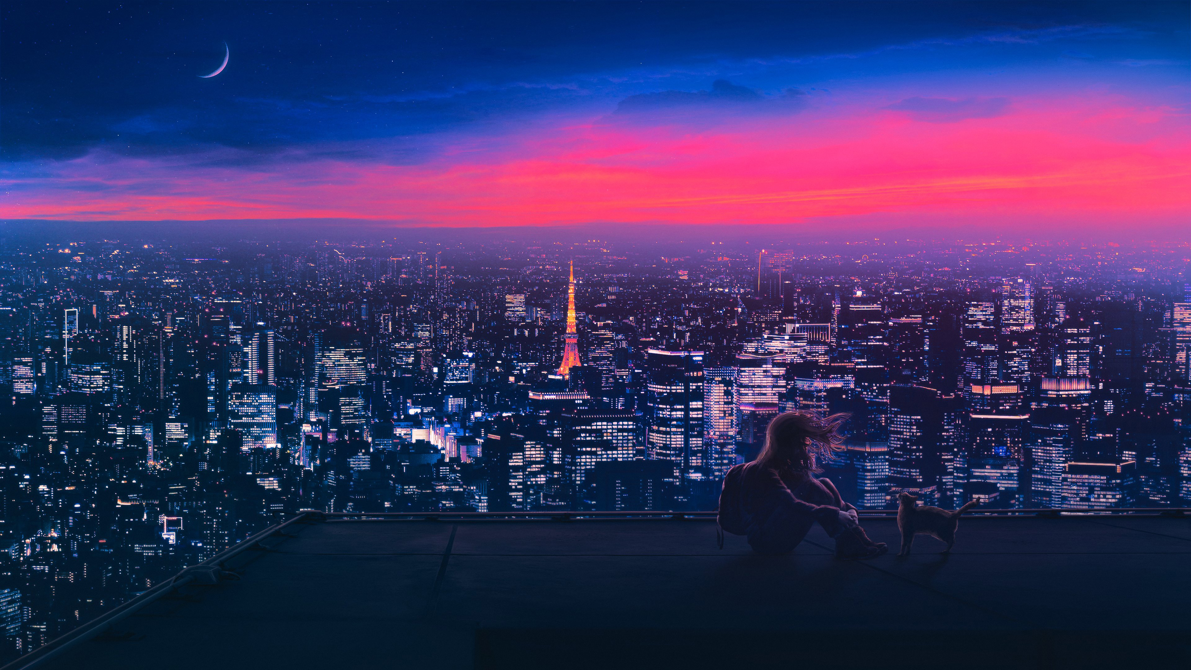 风景大片,城市夜景,日本,东京,都市
